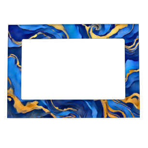 Danse Royale Rich Royal Blue Gold Flowing Abstract Magnetic Frame