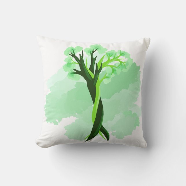 Dansing Trees in Love, Loving Couple, Wedding  Throw Pillow (Front)
