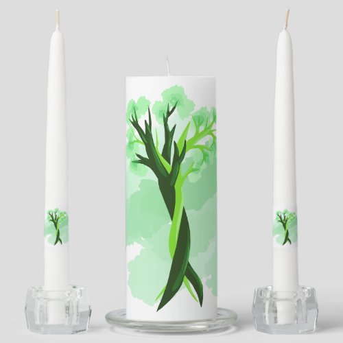 Dansing Trees in Love Loving Couple Wedding Unity Candle Set