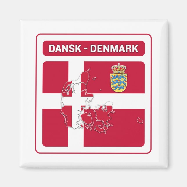 Dansk Denmark Flag Magnet (Front)