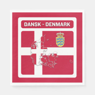 Dansk Denmark Flag Napkins