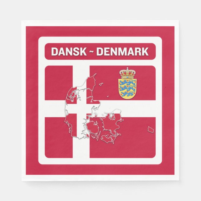 Dansk Denmark Flag Napkins (Front)