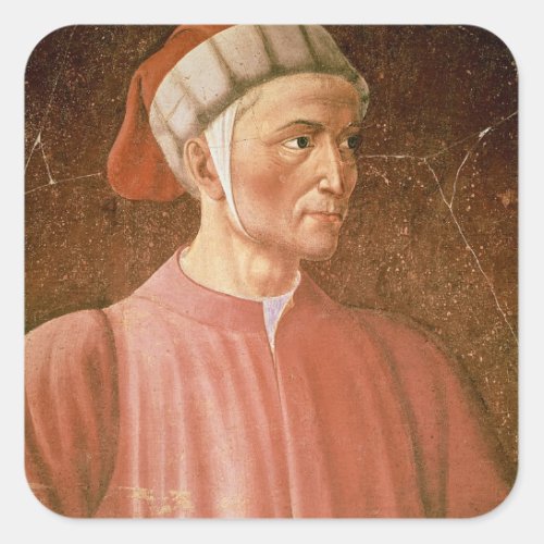 Dante Alighieri 1265_1321 detail of his bust fr Square Sticker