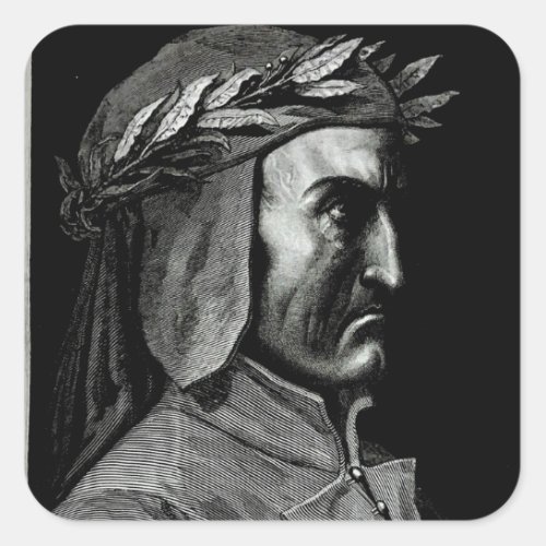 Dante Alighieri portrait Square Sticker