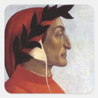 Dante Alighieri portrait Square Sticker