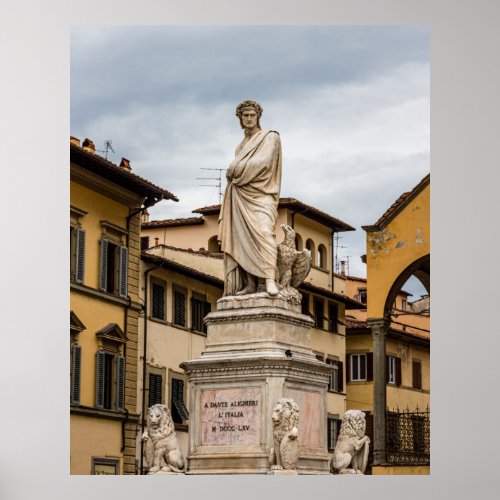 Dante Alighieri Statue Poster