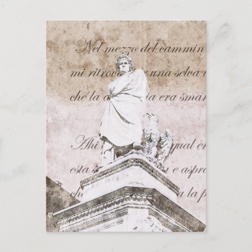 Dante Alighieri _ with Divine Comedy verses Postcard