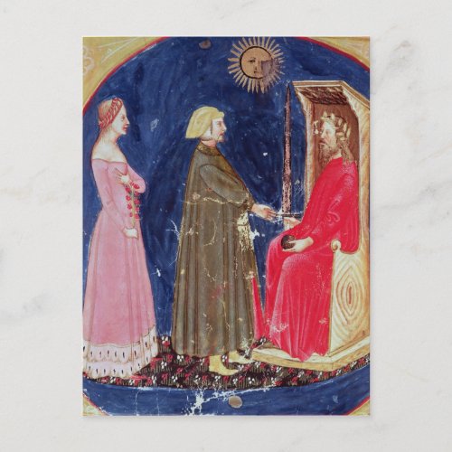Dante and Beatrice before Justinian Postcard