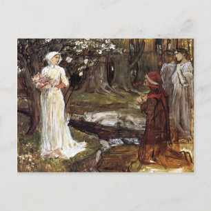 Dante and Beatrice by John William Waterhouse Postcard