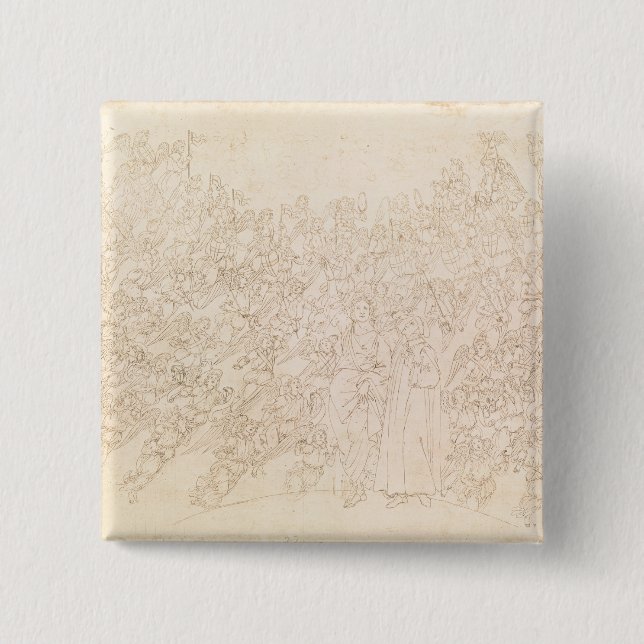 Dante and Beatrice, from Dante's `Divine Pinback Button (Front)