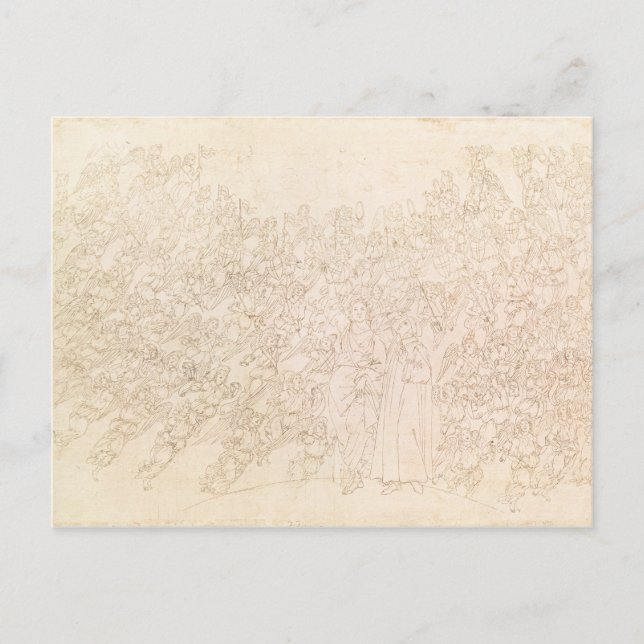 Dante and Beatrice, from Dante's `Divine Postcard (Front)