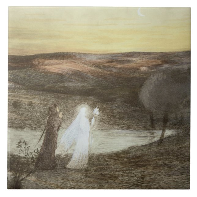 Dante and Beatrice, from 'L'Estampe Moderne', publ Tile (Front)