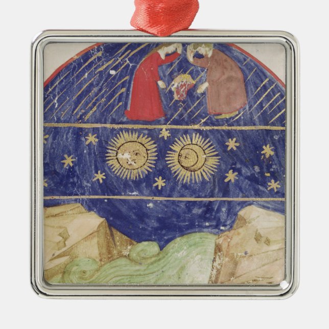 Dante and Beatrice Metal Ornament (Front)