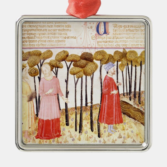 Dante and Virgil  at the Summit of Purgatory Metal Ornament (Front)
