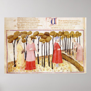 Dante and Virgil at the Summit of Purgatory Poster
