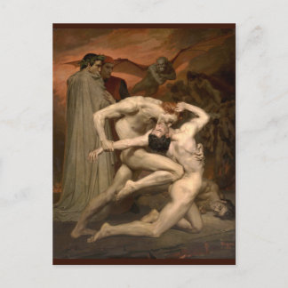 Dante and Virgil Bouguereau Vintage Art Postcard