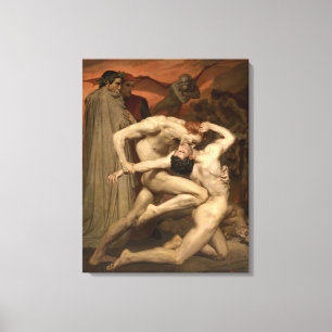Dante and Virgil in Hell (by Bouguereau) Canvas Print