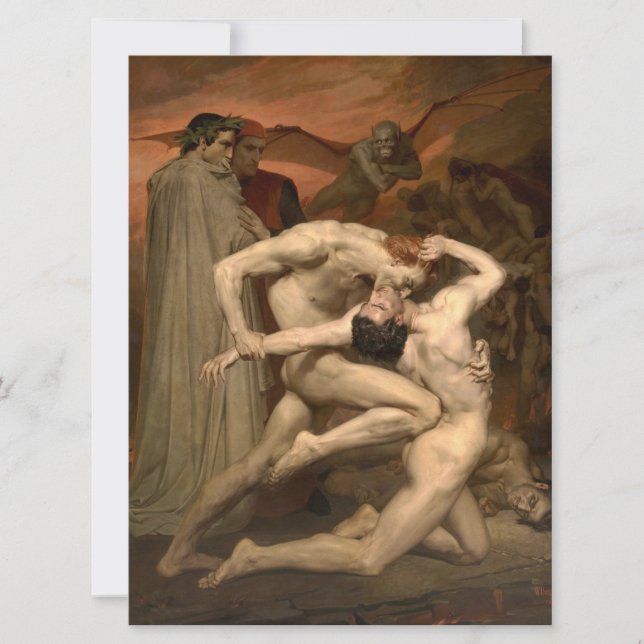 Dante and Virgil in Hell (by Bouguereau) Card (Front)