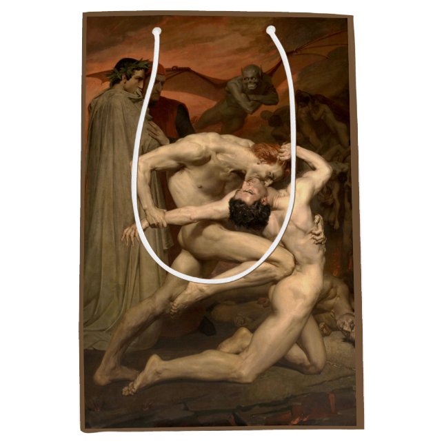 Dante and Virgil in Hell (by Bouguereau) Medium Gift Bag (Front)