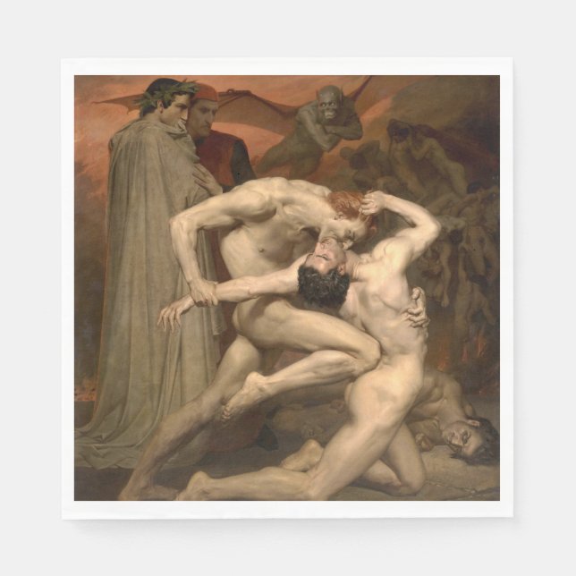 Dante and Virgil in Hell (by Bouguereau) Napkins (Front)