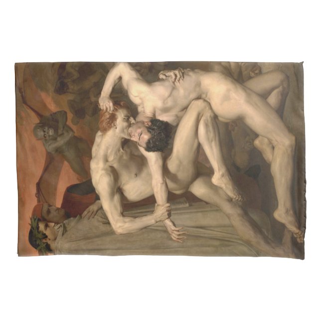 Dante and Virgil in Hell (by Bouguereau) Pillow Case (Front-Left)
