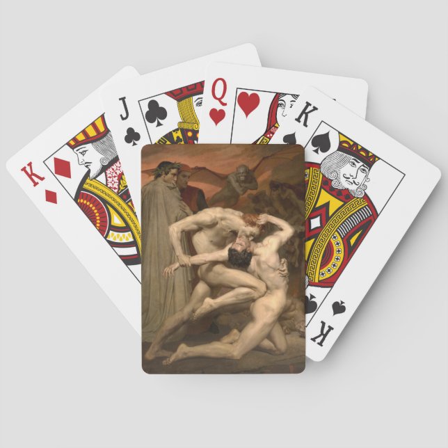 Dante and Virgil in Hell (by Bouguereau) Poker Cards (Back)