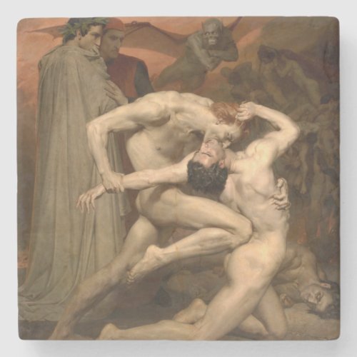 Dante and Virgil in Hell by Bouguereau Stone Coaster