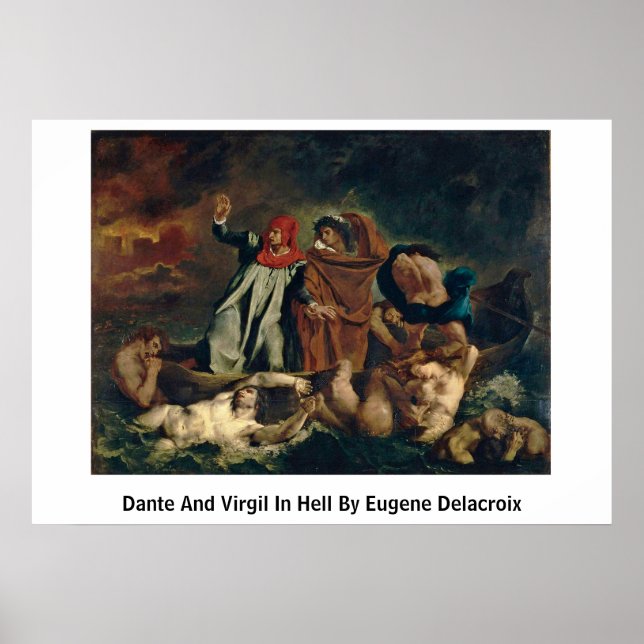 Dante And Virgil In Hell By Eugene Delacroix Poster (Front)