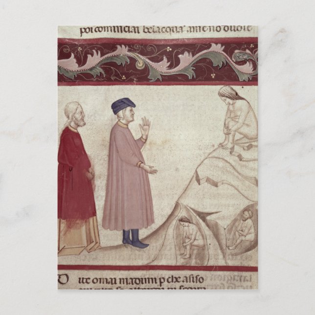 Dante and Virgil  meet the souls imprisoned Postcard (Front)