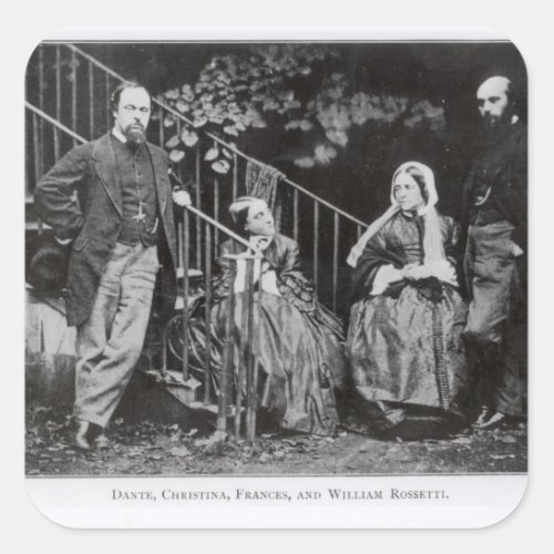 Dante Christina Frances and William Rossetti Square Sticker