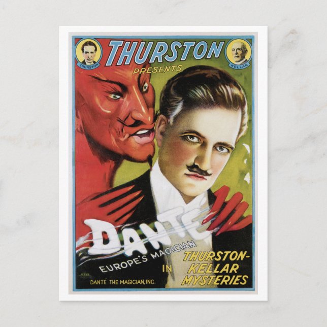 Dante ~ Europe's Magician Vintage Magic Act Postcard (Front)