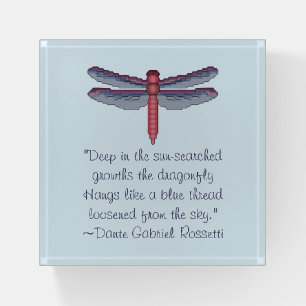 Dante Gabriel Rosetti Dragonfly Quote Paperweight