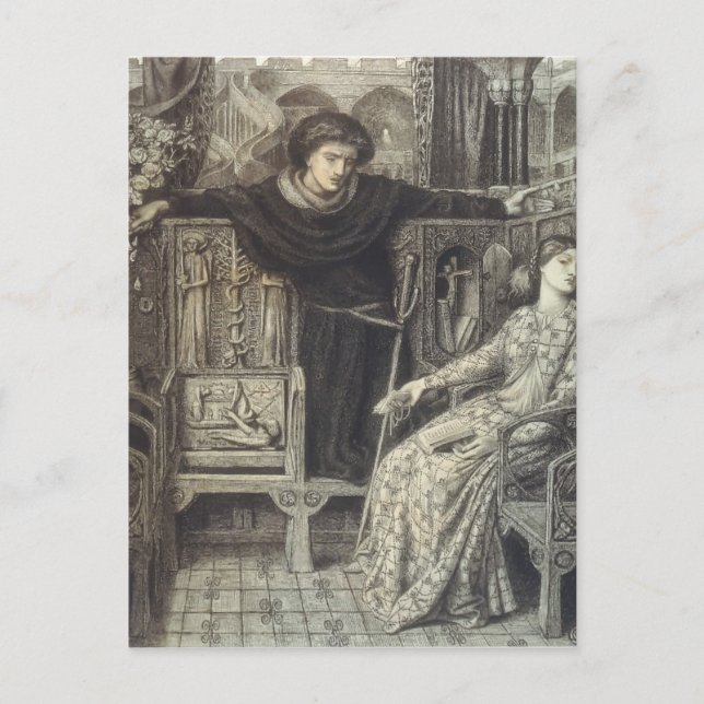 Dante Gabriel Rossetti: Hamlet and Ophelia Postcard (Front)