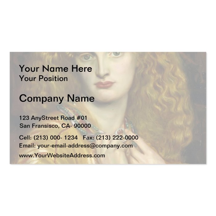 Dante Gabriel Rossetti Helen of Troy Business Card Template