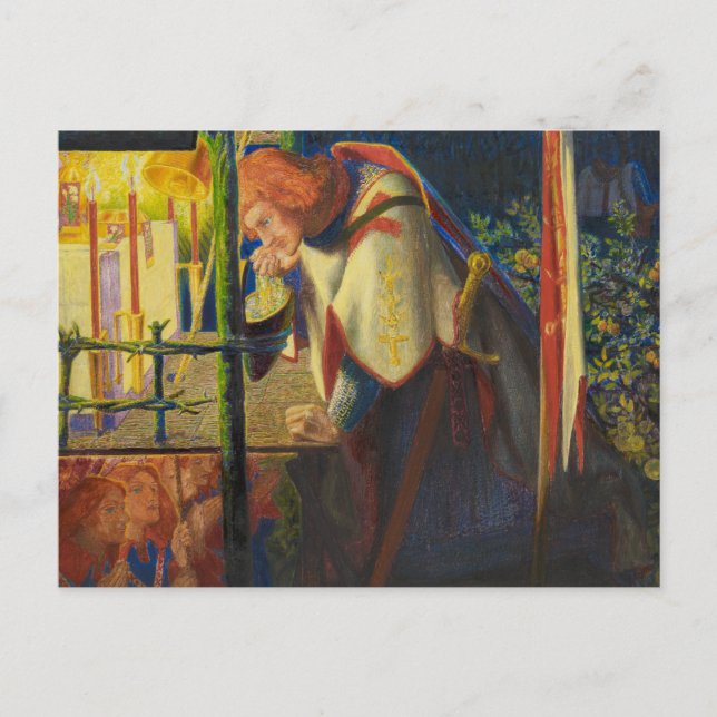 Dante Gabriel Rossetti - Sir Galahad at the Ruined Postcard (Front)