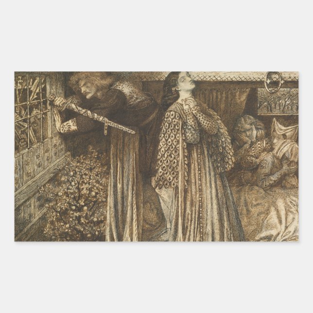 Dante Gabriel Rossetti - Sir Launcelot Rectangular Sticker (Front)
