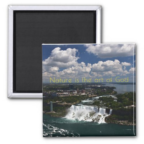 Dante Quote Nature is Art of God  American Falls Magnet