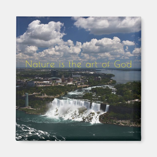 Dante Quote Nature is Art of God | American Falls Magnet (Front)