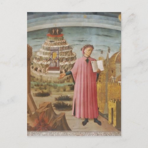 Dante  the Divine Comedy vintage art accessories Postcard