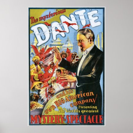 Dante ~ The Mysterious Magician Vintage Magic Act Poster
