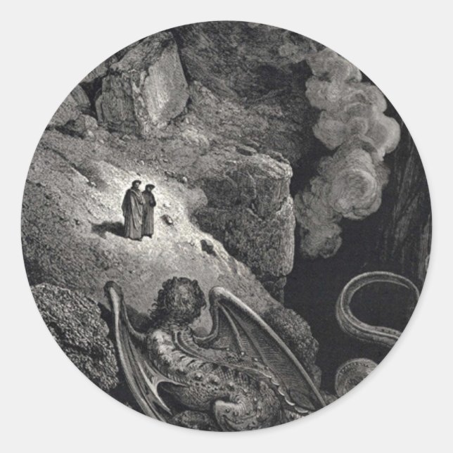 Dante & Virgil with Geryon Stickers (Front)