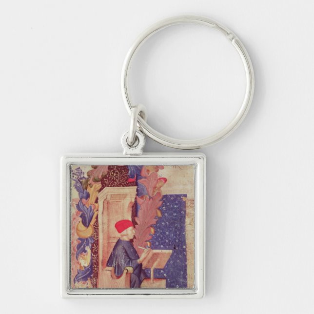 Dante writing 'The Divine Comedy' Keychain (Front)