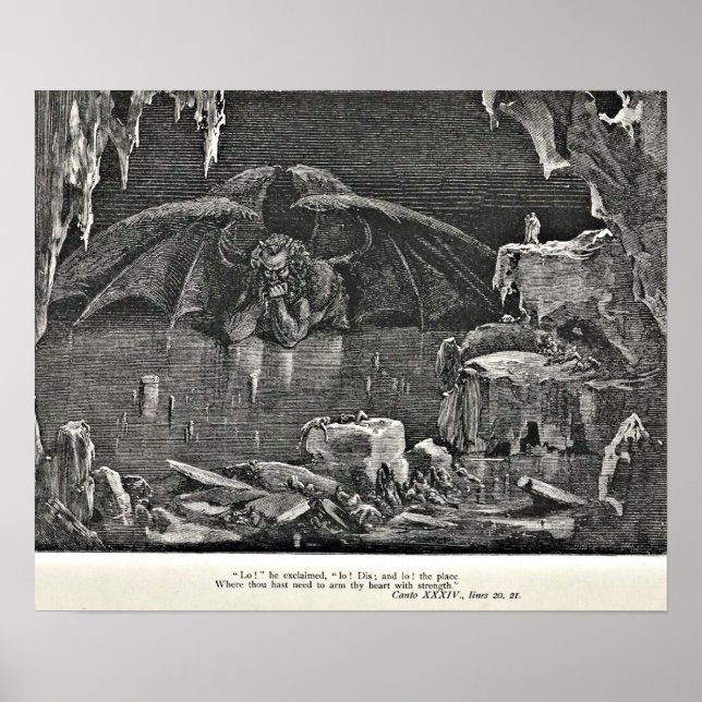 Dante's Inferno Devil in Hell Illustration Poster (Front)