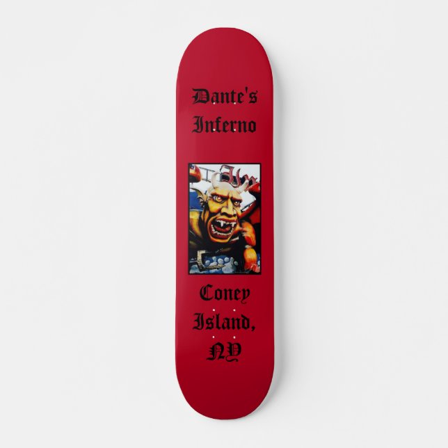 Dante's Inferno (Red) Customized Skateboard Deck (Front)