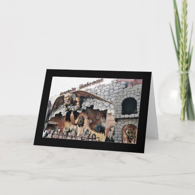 Dante's Inferno Spookhouse Blank Greeting Card (Front)