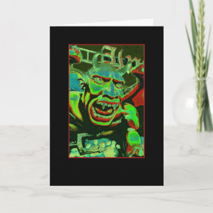 Dante's Inferno Spookhouse Psychedelic Blank Card