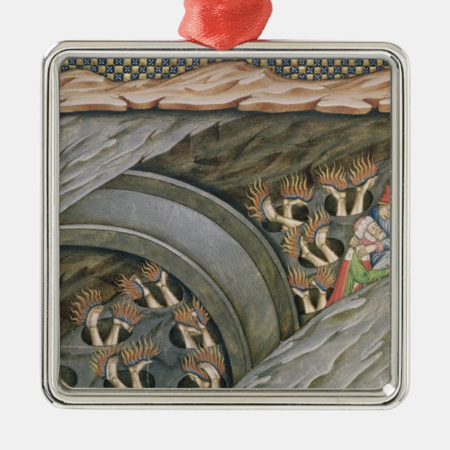 Dante's Inferno with a commentary Metal Ornament (Front)