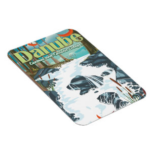 Danube European River Travel poster Magnet