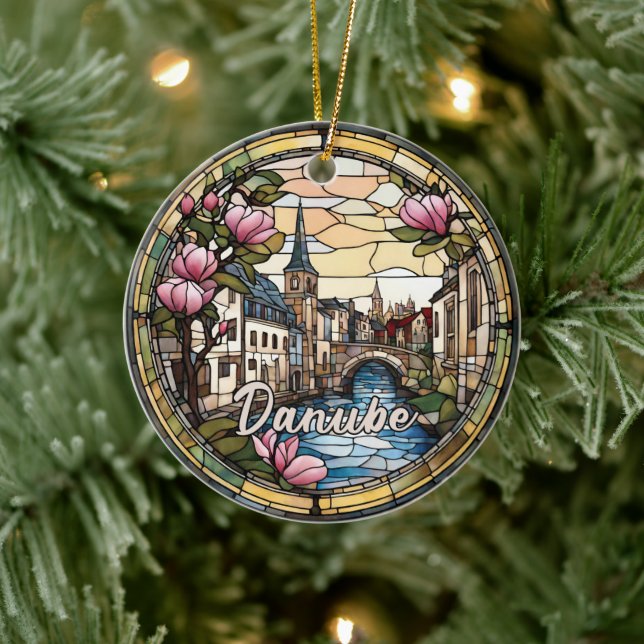 Danube River Germany  Ceramic Ornament (Tree)