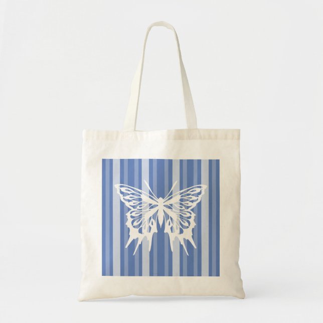 Danube Victorian Stripe with Butterfly Tote Bag (Front)
